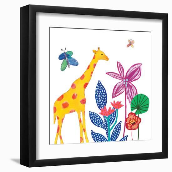 Tropical Giraffe-Jennifer McCully-Framed Art Print