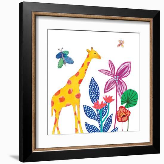 Tropical Giraffe-Jennifer McCully-Framed Art Print