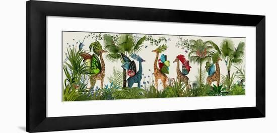 Tropical Giraffes, Bright-Fab Funky-Framed Art Print