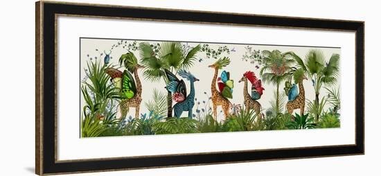 Tropical Giraffes, Bright-Fab Funky-Framed Art Print