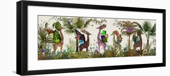 Tropical Giraffes, Moss-Fab Funky-Framed Art Print