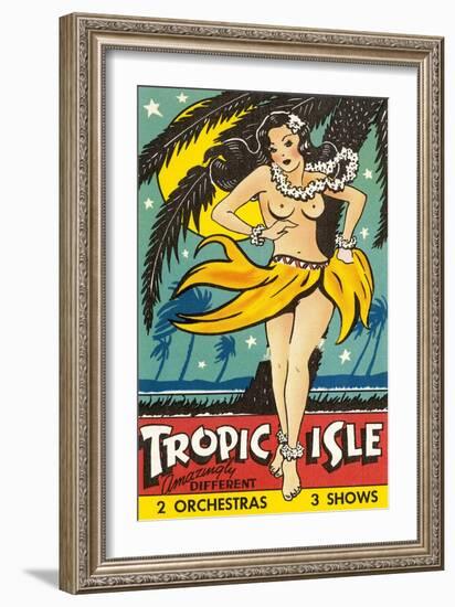 Tropical Girl Pin Up-null-Framed Premium Giclee Print