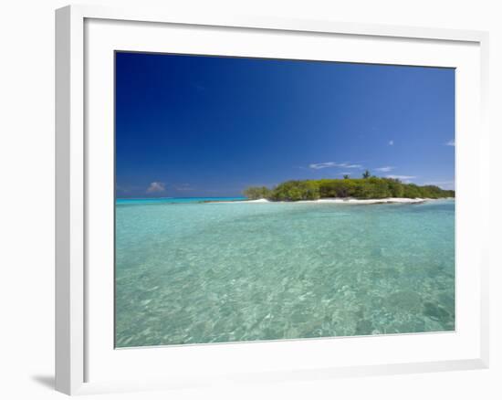 Tropical Island and Lagoon, Baa Atoll, Maldives, Indian Ocean-Sakis Papadopoulos-Framed Photographic Print