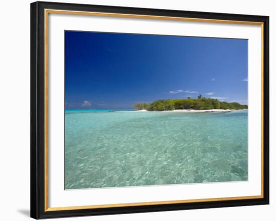 Tropical Island and Lagoon, Baa Atoll, Maldives, Indian Ocean-Sakis Papadopoulos-Framed Photographic Print