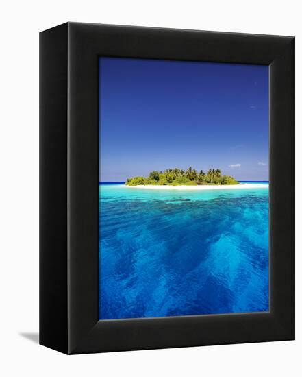 Tropical Island and Lagoon in Maldives, Indian Ocean, Asia-Sakis Papadopoulos-Framed Premier Image Canvas