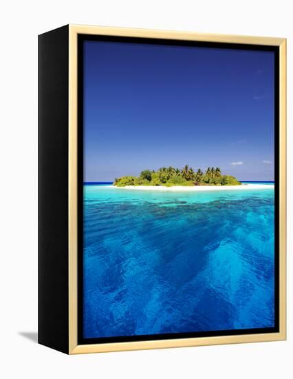 Tropical Island and Lagoon in Maldives, Indian Ocean, Asia-Sakis Papadopoulos-Framed Premier Image Canvas