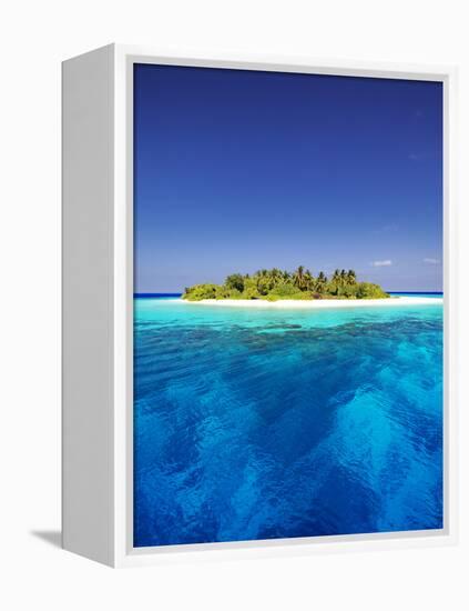 Tropical Island and Lagoon in Maldives, Indian Ocean, Asia-Sakis Papadopoulos-Framed Premier Image Canvas