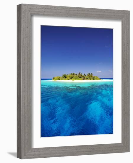 Tropical Island and Lagoon in Maldives, Indian Ocean, Asia-Sakis Papadopoulos-Framed Photographic Print