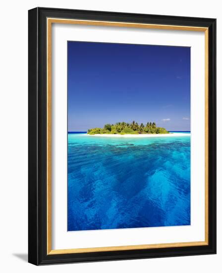 Tropical Island and Lagoon in Maldives, Indian Ocean, Asia-Sakis Papadopoulos-Framed Photographic Print