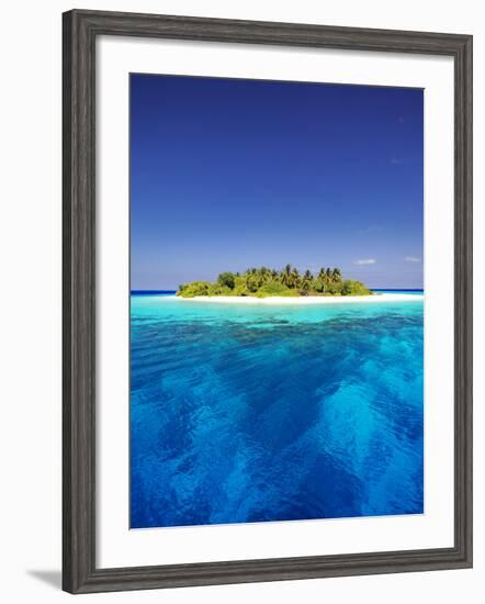 Tropical Island and Lagoon in Maldives, Indian Ocean, Asia-Sakis Papadopoulos-Framed Photographic Print