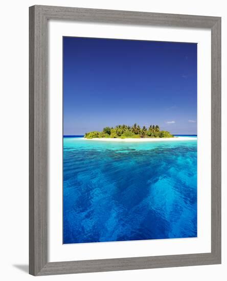 Tropical Island and Lagoon in Maldives, Indian Ocean, Asia-Sakis Papadopoulos-Framed Photographic Print