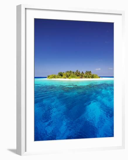 Tropical Island and Lagoon in Maldives, Indian Ocean, Asia-Sakis Papadopoulos-Framed Photographic Print