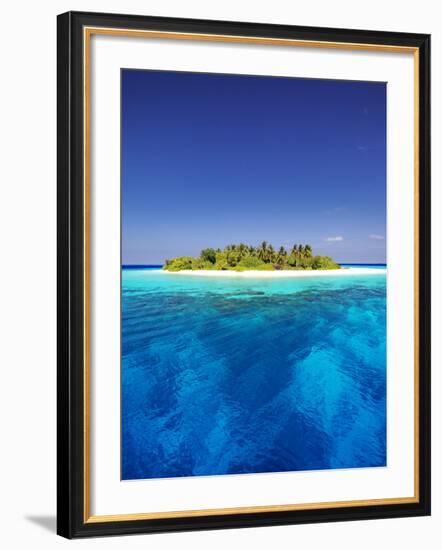 Tropical Island and Lagoon in Maldives, Indian Ocean, Asia-Sakis Papadopoulos-Framed Photographic Print