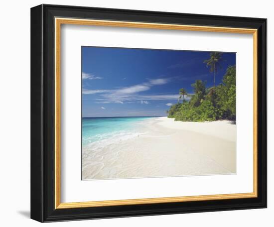 Tropical Island and Lagoon, Maldives, Indian Ocean, Asia-Sakis Papadopoulos-Framed Photographic Print