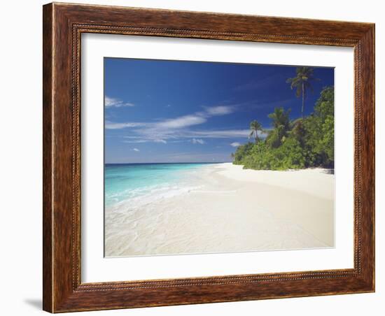 Tropical Island and Lagoon, Maldives, Indian Ocean, Asia-Sakis Papadopoulos-Framed Photographic Print