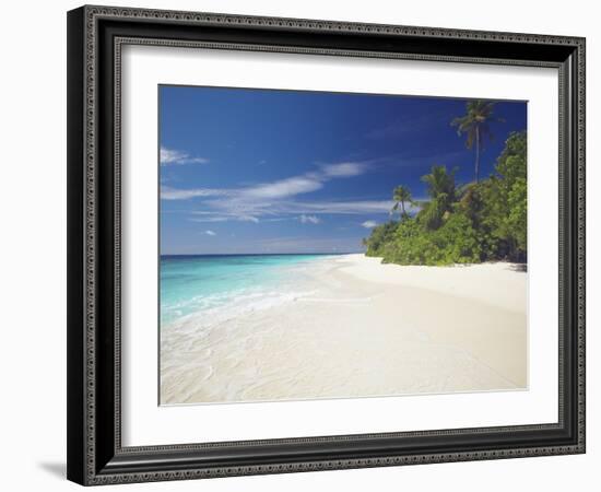 Tropical Island and Lagoon, Maldives, Indian Ocean, Asia-Sakis Papadopoulos-Framed Photographic Print