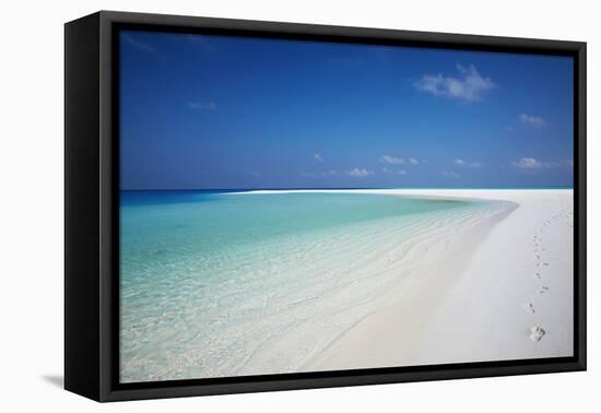 Tropical Island and Lagoon, Maldives, Indian Ocean, Asia-Sakis Papadopoulos-Framed Premier Image Canvas