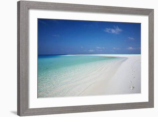 Tropical Island and Lagoon, Maldives, Indian Ocean, Asia-Sakis Papadopoulos-Framed Photographic Print