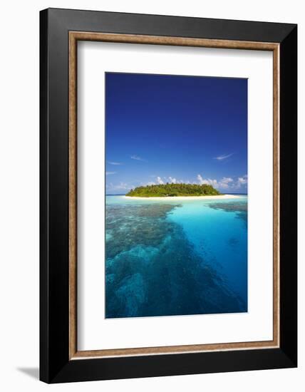 Tropical Island and Lagoon, Maldives, Indian Ocean, Asia-Sakis Papadopoulos-Framed Photographic Print