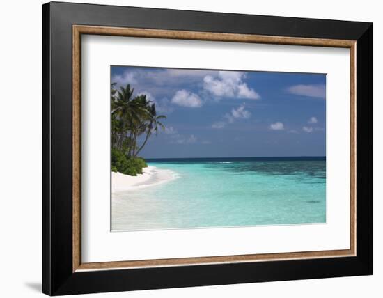 Tropical Island and Lagoon, Maldives, Indian Ocean, Asia-Sakis Papadopoulos-Framed Photographic Print