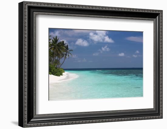 Tropical Island and Lagoon, Maldives, Indian Ocean, Asia-Sakis Papadopoulos-Framed Photographic Print