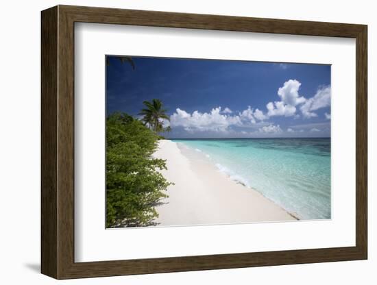 Tropical Island and Lagoon, Maldives, Indian Ocean, Asia-Sakis Papadopoulos-Framed Photographic Print