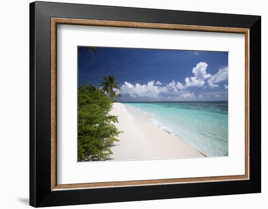 Tropical Island and Lagoon, Maldives, Indian Ocean, Asia-Sakis Papadopoulos-Framed Photographic Print