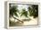 Tropical Island Beach with Hammock at Matangi Island Resort, Vanua Levu, Fiji, Pacific-Louise Murray-Framed Premier Image Canvas