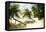 Tropical Island Beach with Hammock at Matangi Island Resort, Vanua Levu, Fiji, Pacific-Louise Murray-Framed Premier Image Canvas