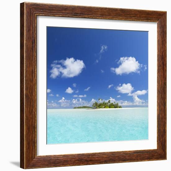 Tropical island, South Male Atoll, Kaafu Atoll, Maldives-Ian Trower-Framed Photographic Print