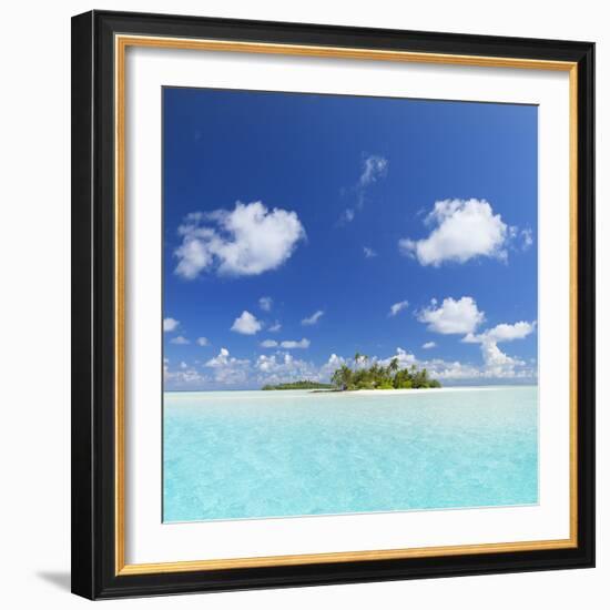 Tropical island, South Male Atoll, Kaafu Atoll, Maldives-Ian Trower-Framed Photographic Print