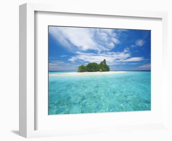 Tropical Island Surrounded By Lagoon, Maldives, Indian Ocean, Asia-Sakis Papadopoulos-Framed Photographic Print