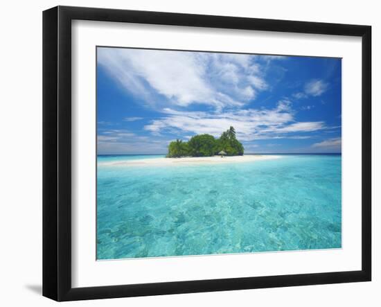 Tropical Island Surrounded By Lagoon, Maldives, Indian Ocean, Asia-Sakis Papadopoulos-Framed Photographic Print