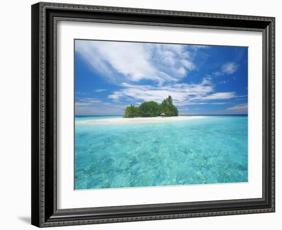 Tropical Island Surrounded By Lagoon, Maldives, Indian Ocean, Asia-Sakis Papadopoulos-Framed Photographic Print