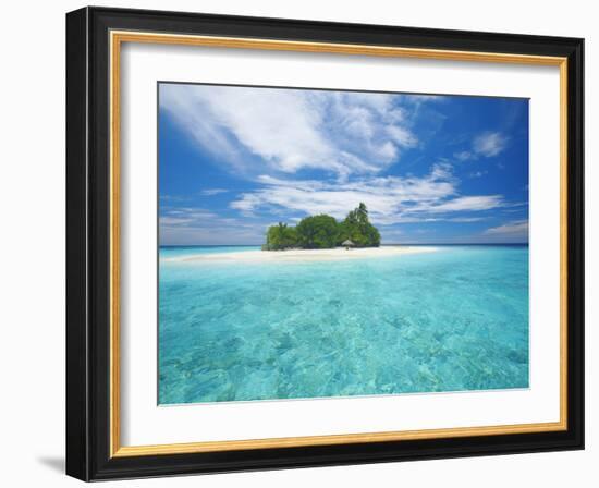 Tropical Island Surrounded By Lagoon, Maldives, Indian Ocean, Asia-Sakis Papadopoulos-Framed Photographic Print