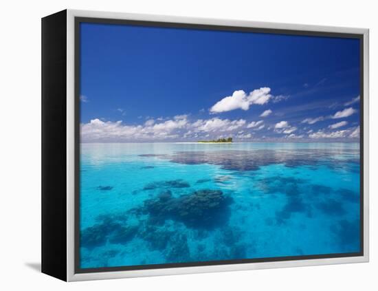 Tropical Island Surrounded by Lagoon, Maldives, Indian Ocean-Papadopoulos Sakis-Framed Premier Image Canvas