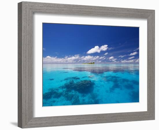 Tropical Island Surrounded by Lagoon, Maldives, Indian Ocean-Papadopoulos Sakis-Framed Photographic Print