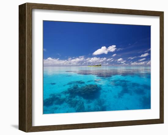 Tropical Island Surrounded by Lagoon, Maldives, Indian Ocean-Papadopoulos Sakis-Framed Photographic Print