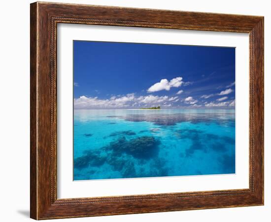 Tropical Island Surrounded by Lagoon, Maldives, Indian Ocean-Papadopoulos Sakis-Framed Photographic Print