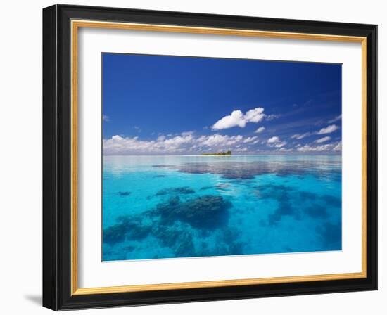 Tropical Island Surrounded by Lagoon, Maldives, Indian Ocean-Papadopoulos Sakis-Framed Photographic Print