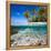 Tropical Island under and Above Water-Blueorangestudio-Framed Premier Image Canvas