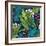 Tropical Jungle Seamless Pattern on Dark Blue Background-Anton V Tokarev-Framed Premium Giclee Print