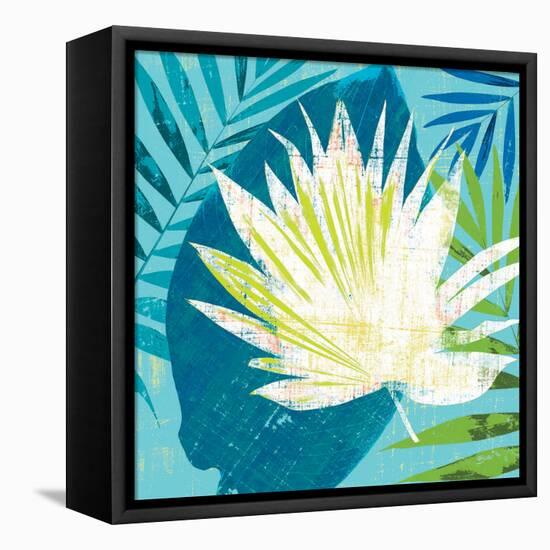 Tropical Leaf Silhouette 1-Bella Dos Santos-Framed Stretched Canvas