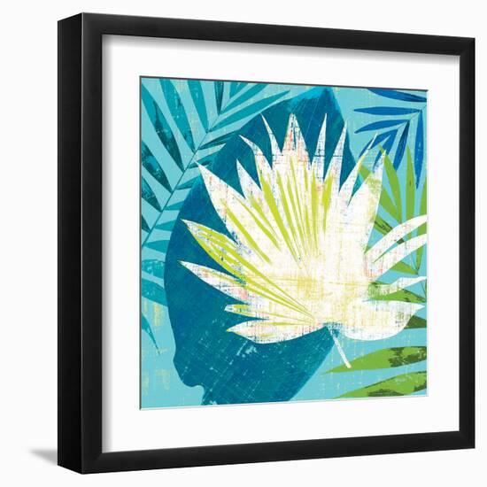 Tropical Leaf Silhouette 1-Bella Dos Santos-Framed Art Print