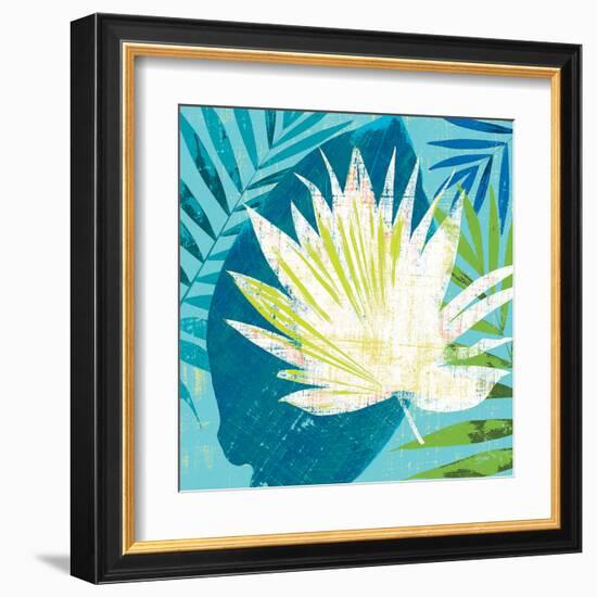 Tropical Leaf Silhouette 1-Bella Dos Santos-Framed Art Print