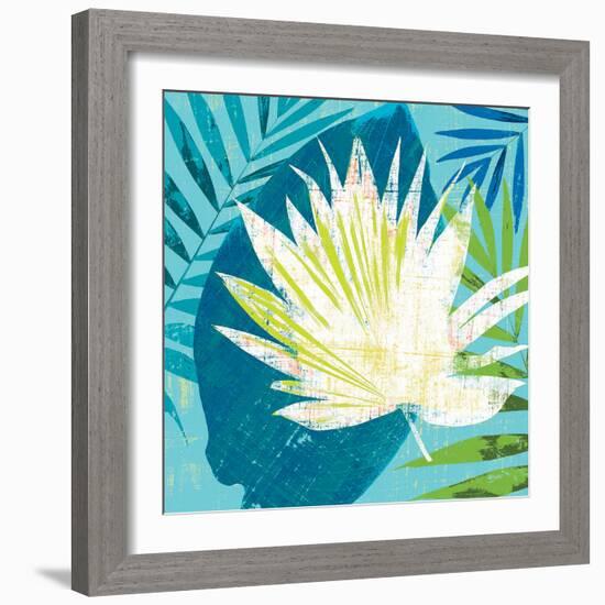 Tropical Leaf Silhouette 1-Bella Dos Santos-Framed Art Print