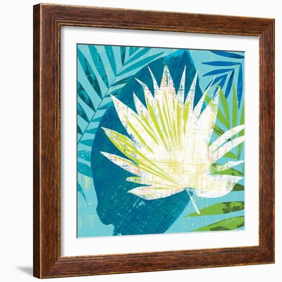 Tropical Leaf Silhouette 1-Bella Dos Santos-Framed Art Print