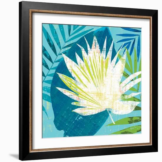 Tropical Leaf Silhouette 1-Bella Dos Santos-Framed Art Print