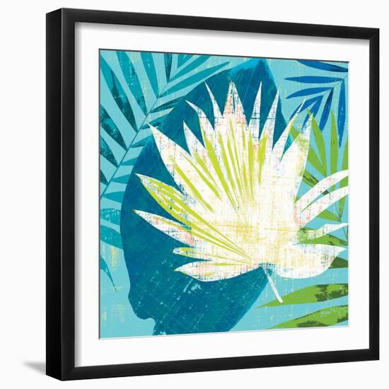 Tropical Leaf Silhouette 1-Bella Dos Santos-Framed Art Print