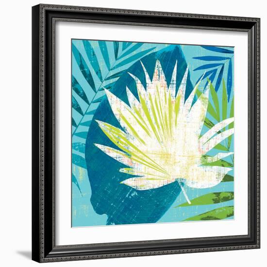 Tropical Leaf Silhouette 1-Bella Dos Santos-Framed Art Print